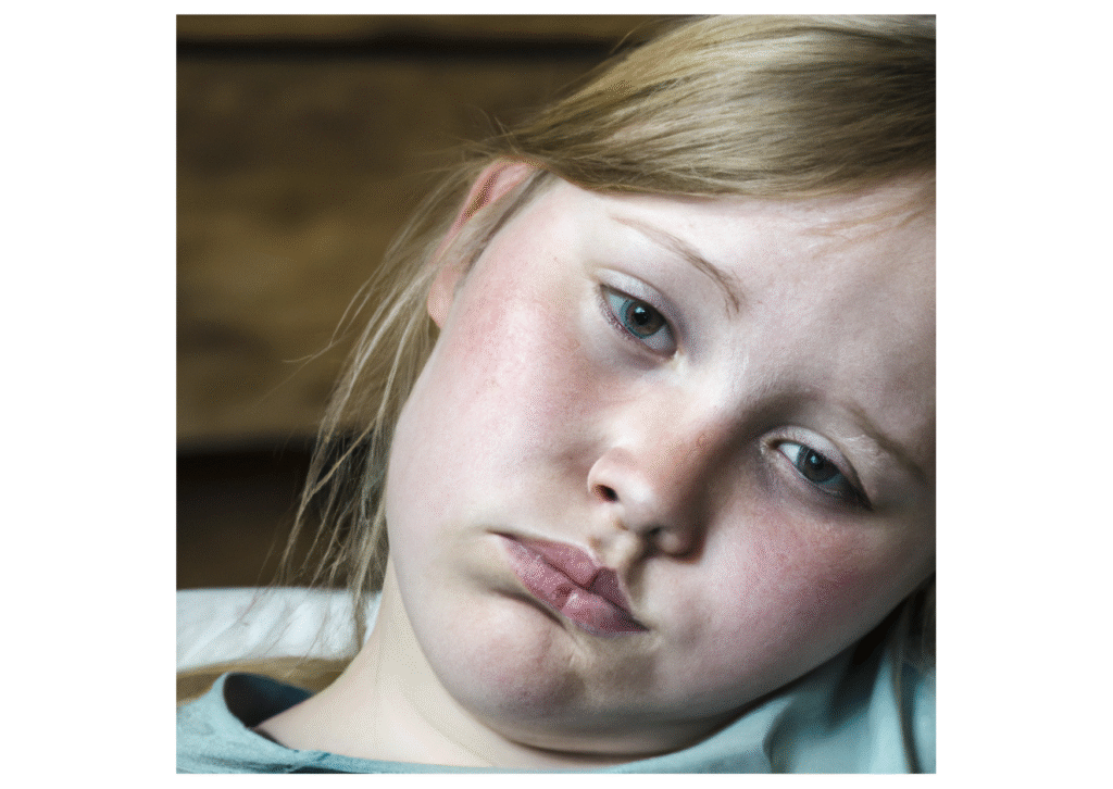 Hypnose mit einen trauriges Kind