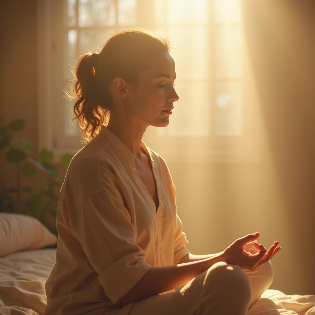 Achtsame Hypnose‑Sitzung in ruhiger Atmosphäre zur Aktivierung der Selbstheilungskräfte