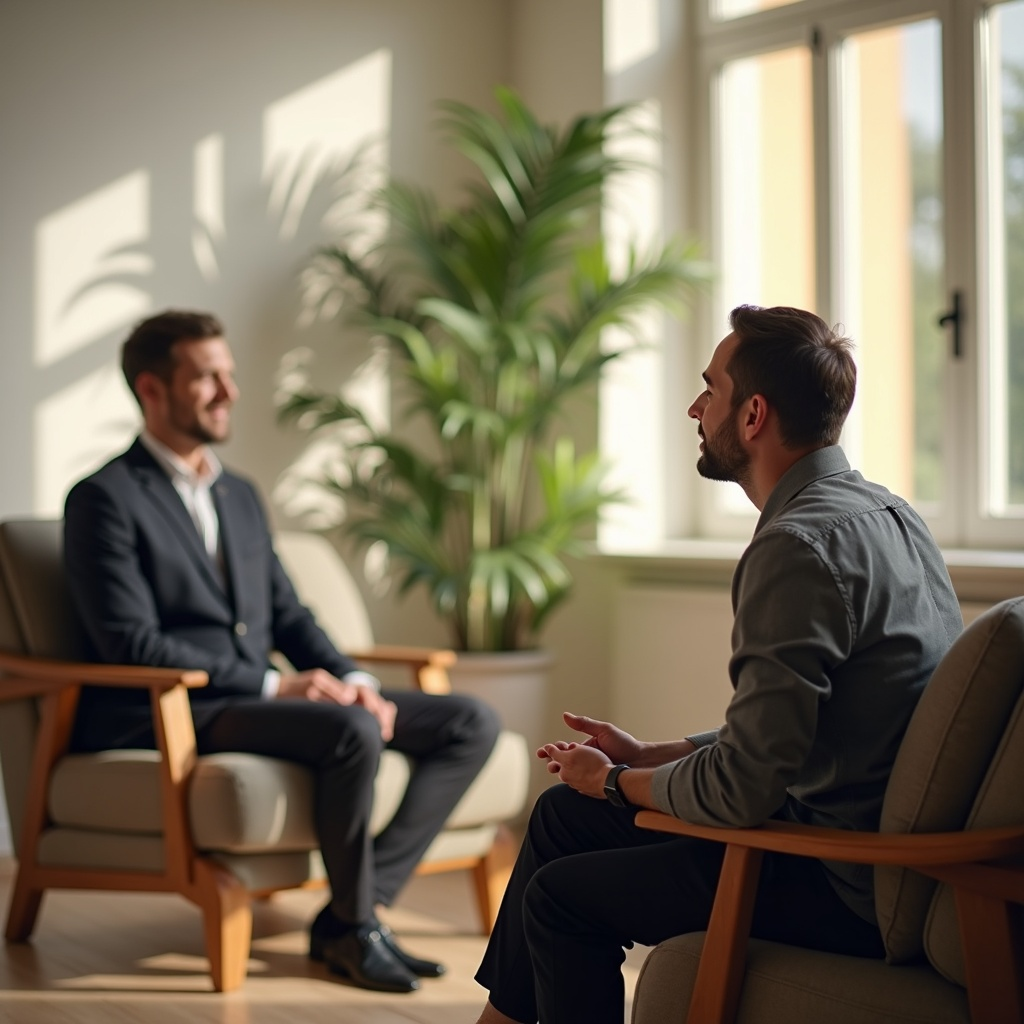 Achtsame Hypnosetherapie in ruhiger Atmosphäre, diskret und respektvoll