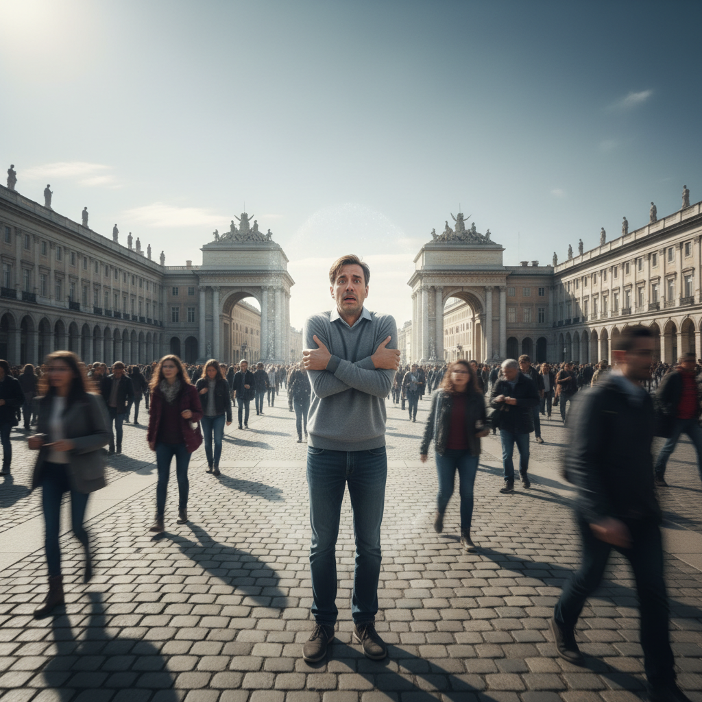 3. Agoraphobie (Platzangst vor weiten Räumen und Menschenmengen)