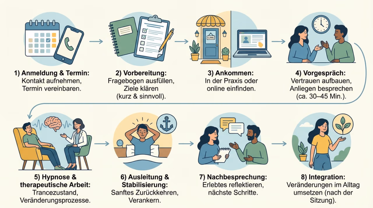 Hypnose gegen Angst – Anmeldung, Termin und Vorbereitung
