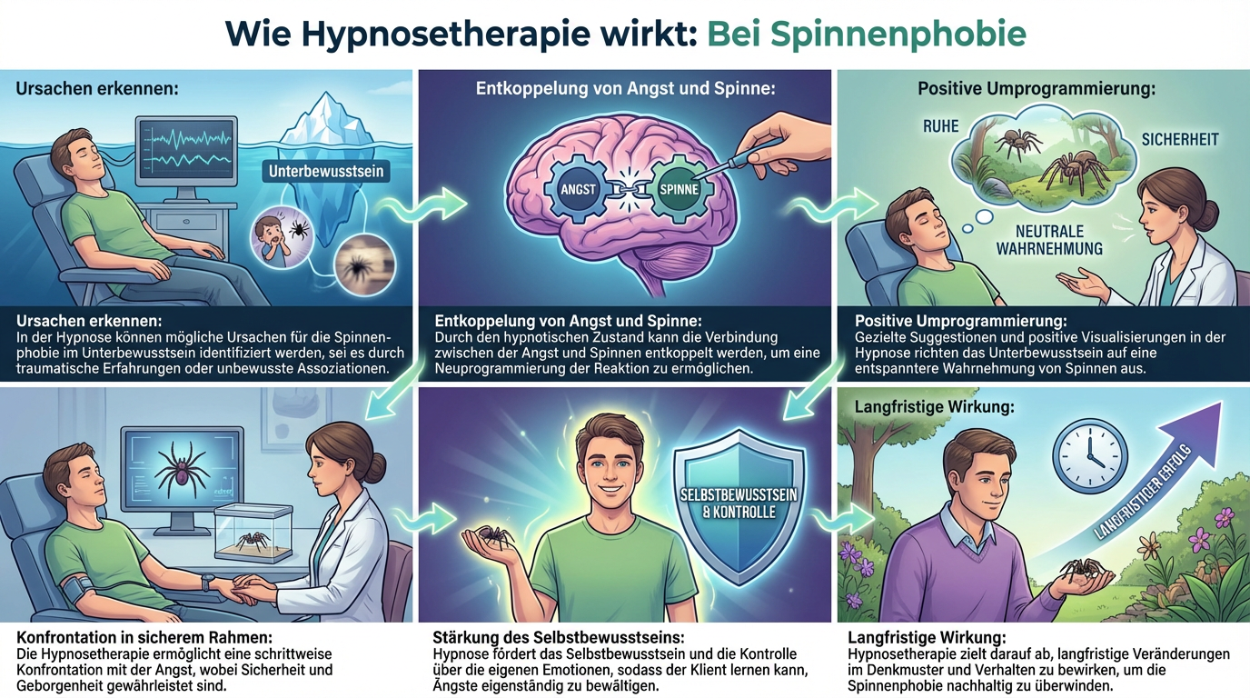 Wie Hypnosetherapie bei Spinnenphobie wirkt: Trigger entkoppeln und innere Sicherheit stärken