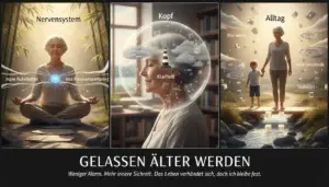 „Gelassen älter werden“ – was bedeutet das praktisch? Gelassenheit entsteht oft, wenn das Nervensystem weniger Alarm fährt, Gedanken weniger Druck machen und du dich innerlich sicherer fühlst – auch wenn sich das Leben verändert. Nervensystem: weniger Daueranspannung, mehr Ruhefenster Kopf: weniger Grübeln/„Was wenn…“, mehr Klarheit Alltag: mehr Stabilität bei neuen Umständen